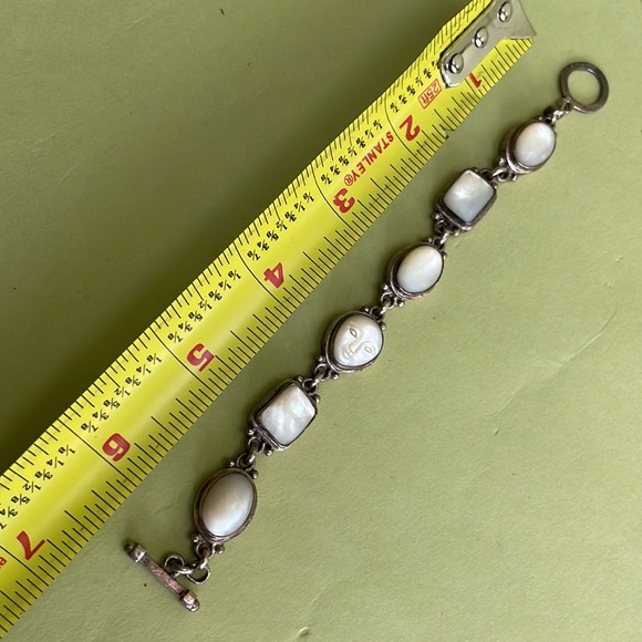 Vintage sterling silver/mother of purl bracelet - Picture 6 of 9